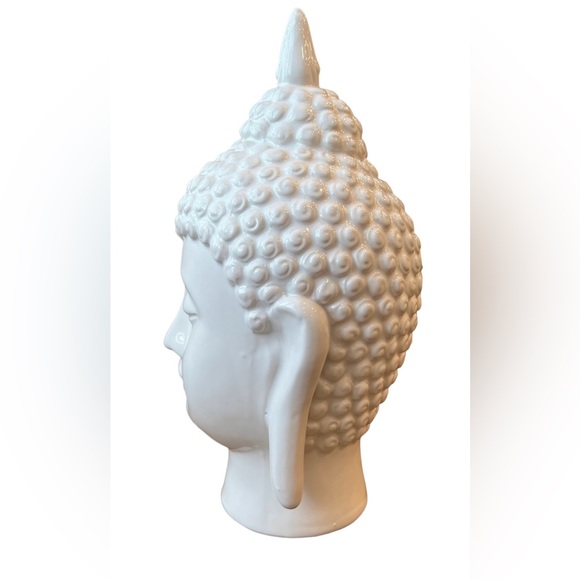 White Ceramic Buddha Head - Picture 2 of 3